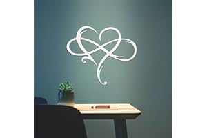 Infinity Heart Metal Wall Decor, Unique Infinity Heart Wall Decor Love Sign Plaque Steel Art Geometric Bedroom Ornaments Cut 