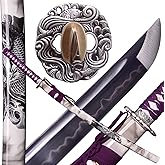 ANATAK Handmade Katana Sword, Japanese Samurai Sword by T10 Steel Carbon Steel Clay Tempered, Full Tang, 40.5-Inch