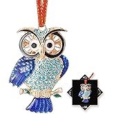 FurniGift Owl Christmas Ornaments 2025- Metal Owl with Rhinestones Ornaments for Hanging Christmas Tree,Keepsake Gifts for Women Girls Mom Friendship