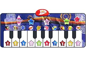 KIDZLANE Piano Mat for Kids, 10 Selectable Sounds + Play -Record -Playback -Demo-mode, Heavy Duty Material