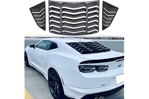 SUNLUWAY Rear and Side Window Louver for Chevrolet Chevy Camaro LS LT SS ZL1 2016 2017 2018 2019 2020 2021 2022 Matte Black ABS Windshield Sunshade Cover in GT Lambo Style, Camaro Accessories