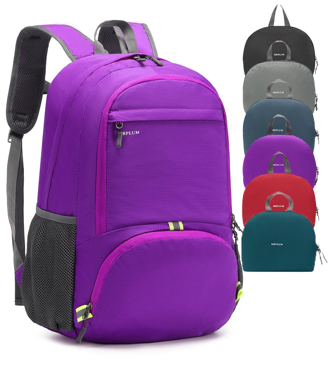 MRPLUM 30L Rucksack Foldable Ultralight Packable Backpack, Unisex Durable Handy Daypack for Travel & Outdoor Sports Durable & Waterproof (Purple)