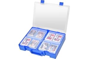 ALCYON 1600+ Baseball Card Storage Box, Sports Cards Holder Organizer Hard Plastic Display Case Compatible with Baseball/Football/for MTG/for PM for Collector (blue)