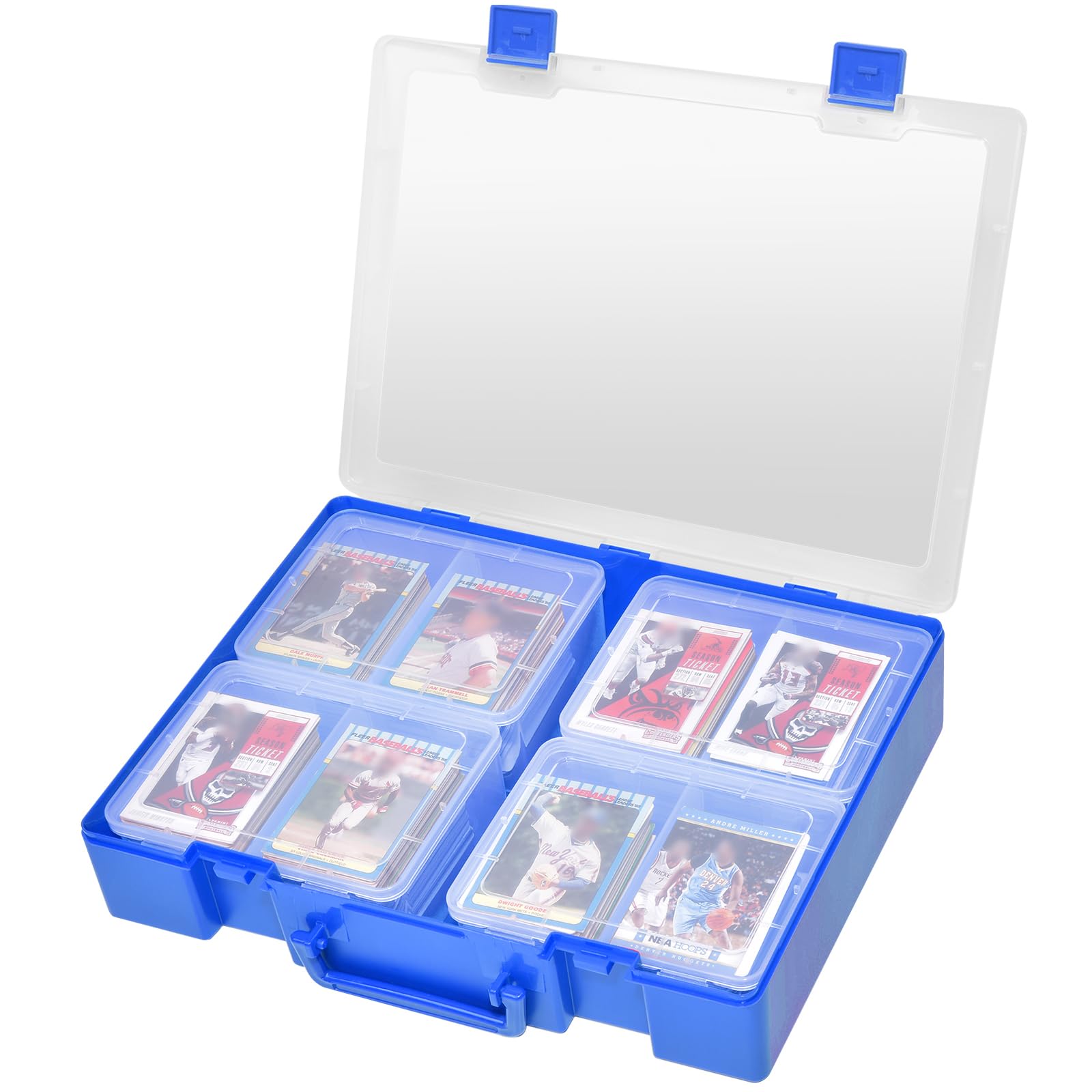 Photo 1 of ***MISSING STORAGE BOX***SELLING AS IS*** ALCYON, 4 Sports Cards Holder Organizer Hard Plastic Display Case Compatible with Baseball/Football/for MTG/for PM for Collector