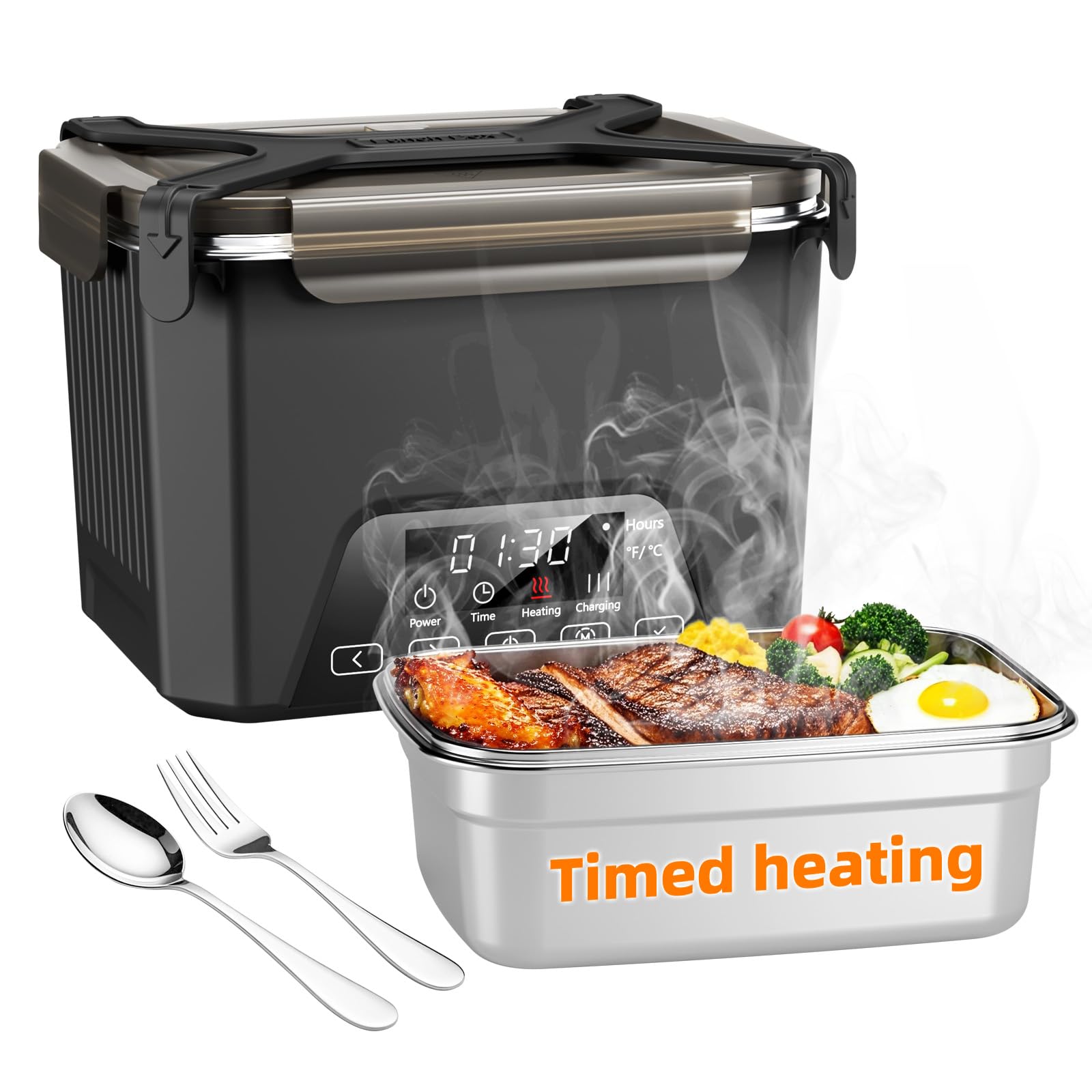 Photo 1 of GALOKEO Cordless Electric Lunch Box for Adults, Heated Lunch Box 20000 mAh Battery Powered with Automatic Heating, 1.2L Portable Food Warmer, BPA Free