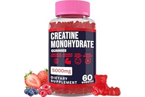 TRUPRETTY Creatine Monohydrate Gummies for Men & Women, Taurine&B6, Chewable Creatine Supplement for Maximum Strength, Muscle Growth, Energy & Endurance - 5g Per Serving, Low Sugar, Organic Ingredients - 1 Pack