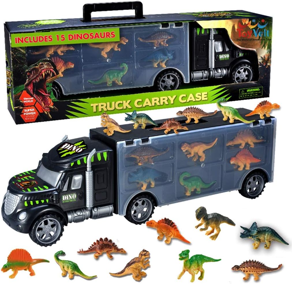 Toyvelt Dinosaurs Transport Car Carrier Truck Toy with Dinosaur Toys