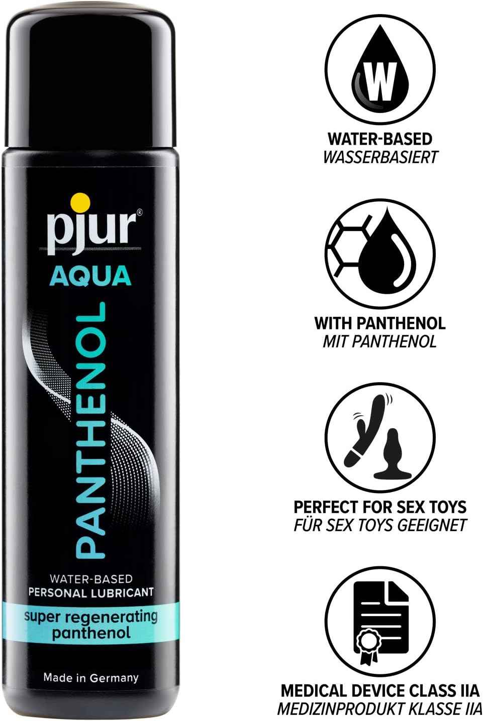pjur Aqua Panthenol - Water-Based Lubricant with moisturising panthenol - nourishes Without Feeling Sticky - Also for Sex Toys (30ml) - Image 3