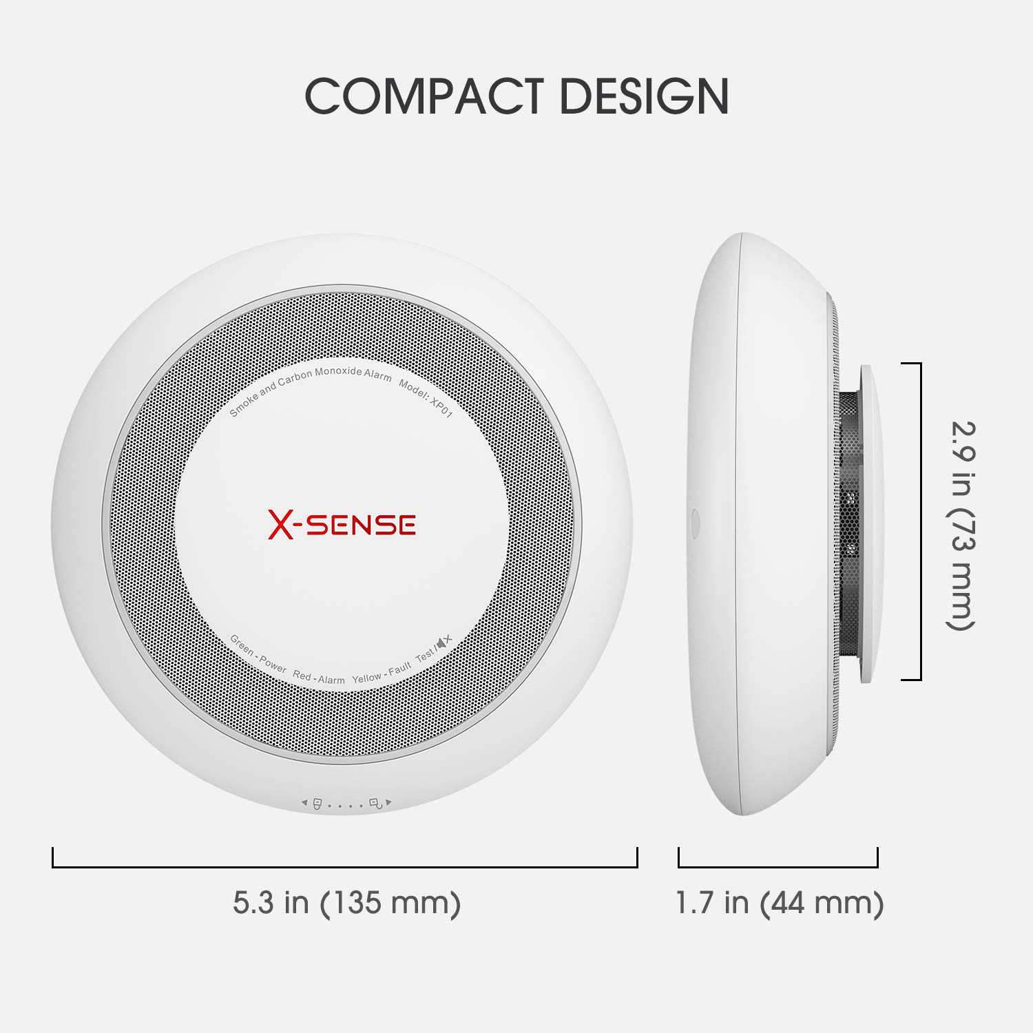 X-Sense 10-Year Battery Combination Smoke and Carbon Monoxide Alarm Detector with Large Silence Button, XP01