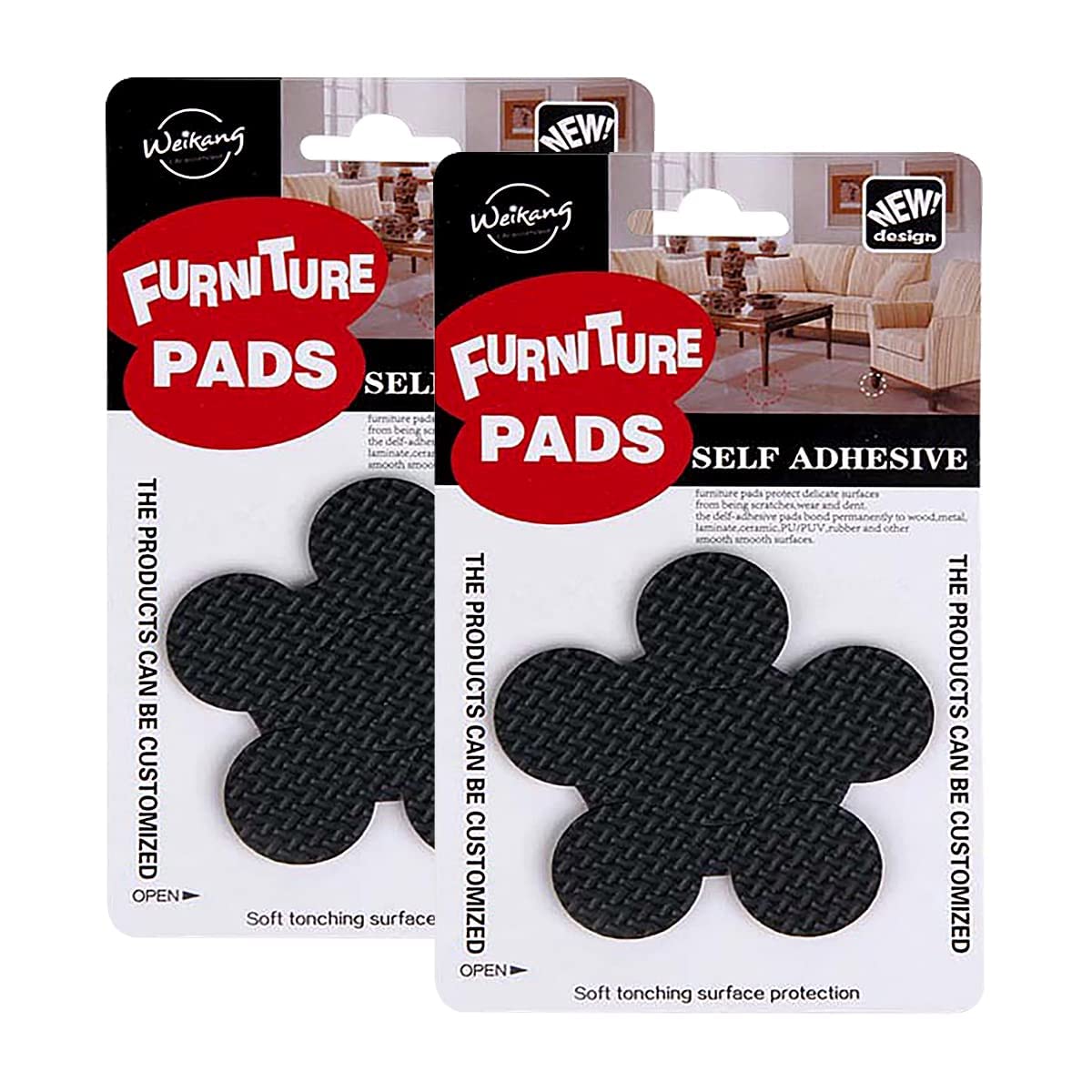 Jagowa 24PCS Premium Furniture Foot Pads Floor Protector Pads Furniture AdhesiveThick Non-Slip Pad Foot Cover for Tables Chairs (28mm, 24pcs)