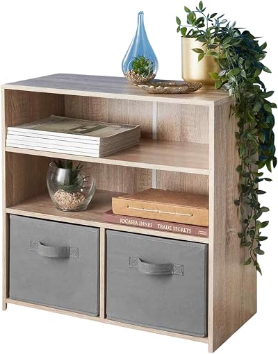 spot on dealz 4 Cube Storage Unit with 2 Doors Oak Finish
