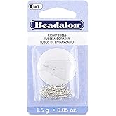 Beadalon Crimp Tubes, Size #1, Silver Plated, 1.5 g, Approx. 160 pc