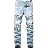 Liuhond Men's Ripped Distressed Destroyed Straight Fit Washed Denim Jeans Pants