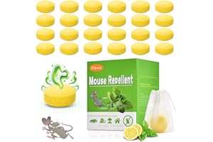 YOOYHHOME Mouse Repellent 24pcs Peppermint Oil Moth Balls for Rodents, Deterrent Rats Squirrel Mice Repellent for Car,Kitchen,Warehouse,Outdoor and Indoor, Safe for Humans & Pets