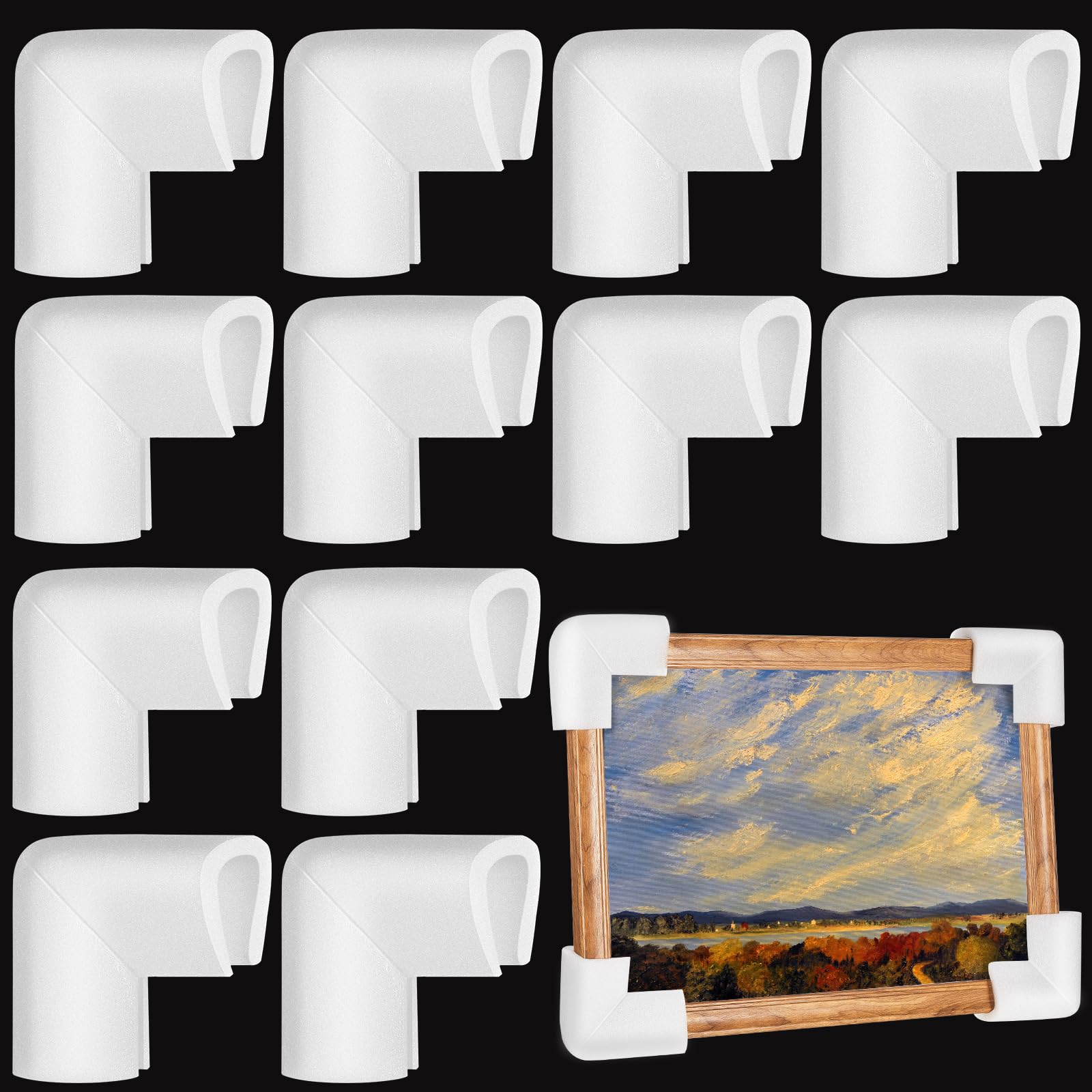 Photo 1 of Frienda 12 Pcs Foam Corner Protectors for Moving Mirror TV Box Frame Edge Protection Corners for Pictures Photo Shipping Packaging Holiday Gift Wrapping