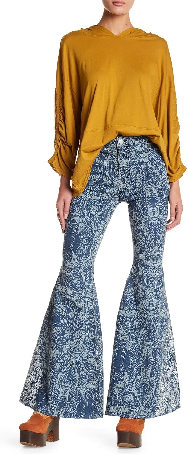 Free People Bell Bottom Jeans Top 