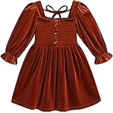 Happy Town Toddler Girl Dress Long Sleeve Play Wear Dress Baby Solid Color Casual Fall Winter Clothes