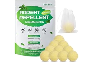 RIBRAVE Rodent Repellent 10 Pcs, Mice Repellent Indoor & Outdoor, Peppermint Oil to Repel Mice and Rats, Get Rid of Mouse Rat Pest Squirrel Spider, for Attic, Garage, RV, House