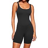 CRZ YOGA Butterluxe Athletic Womens Romper Tank Tops Workout Casual Shorts Jumpsuits One Piece Bodysuit ScoopNeck Padded