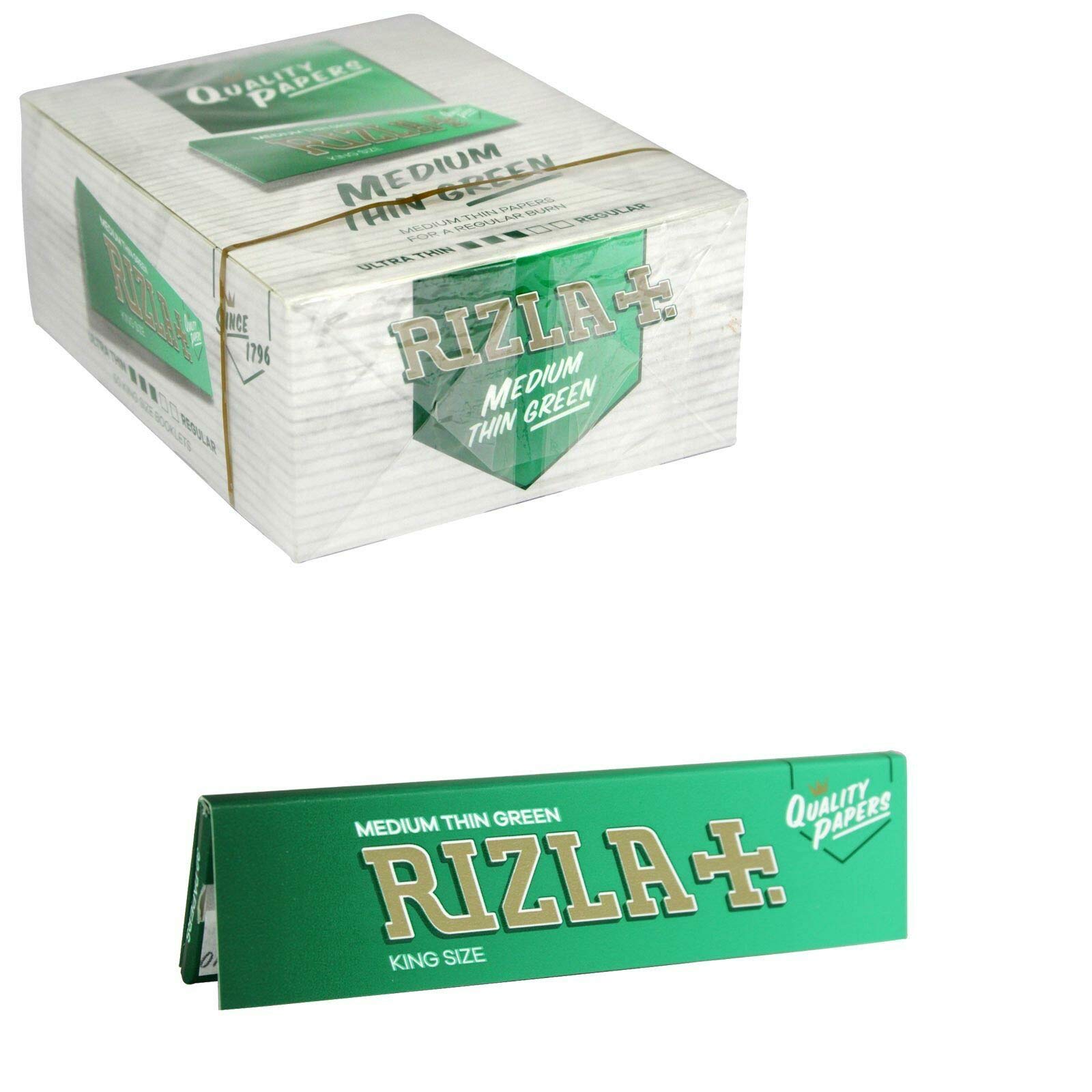 2 x 15 Packs Green King Size Rolling Papers