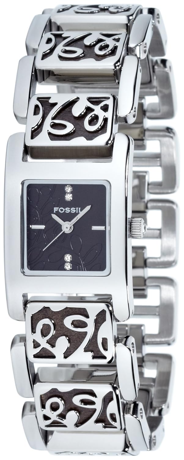 Fossil Naturally Modern, Stainless Steel Links with wood inlay Bracelet