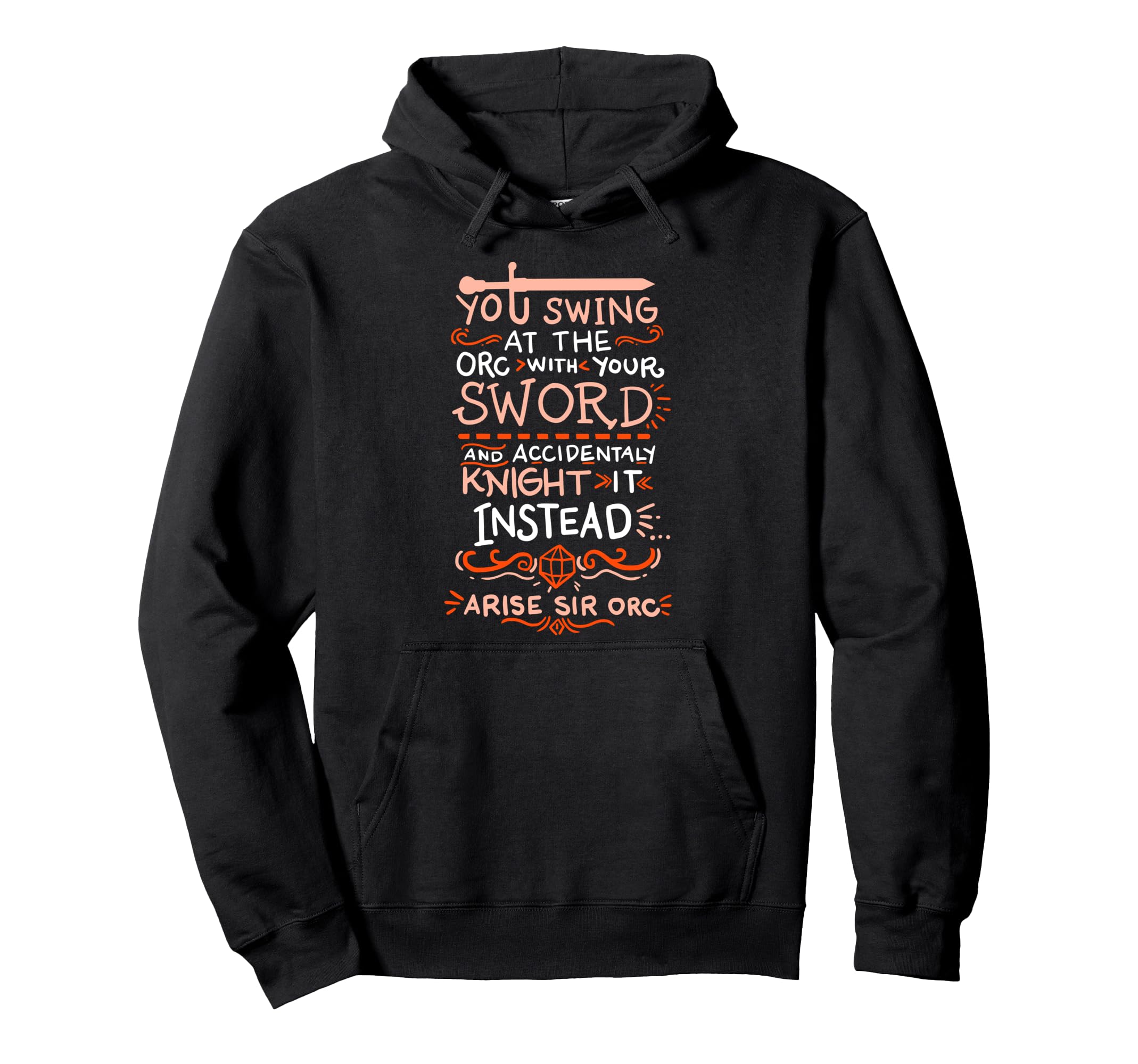 Sword Swing at Ork Tabletop Player 4 Dice Lovers Pullover Hoodie