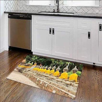 Amazon Com Perfect Kitchen Mat Yoga Of Aligned Statues In