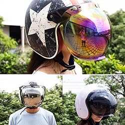 SPYMINNPOO Open Face Helmet, Visor Motorcycle