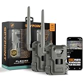 SPYPOINT Flex-M2 Twin Pack, Cellular Trail Camera, Night Vision, Free Plan | 90Ft Motion Dection &amp; Flash, Auto Multi Cell-Network, LTE, GPS, Waterproof, 0.4 Second Trigger, 32MP Photo, 1080P Video+Sound