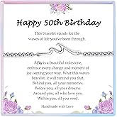 YBISNAIRE Birthday Gifts for Her Women, Unique Wave of Life Bracelet Gifts for 18th，21st, 30th, 40th, 50th, 60th Birthday Gift Ideas for Bestie Friend Sister Mom Wife Daughter Grandma