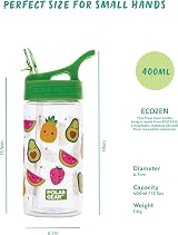 Polar Gear Kids Water Bottle 400ml with Straw Leakproof Green Fruit view 3