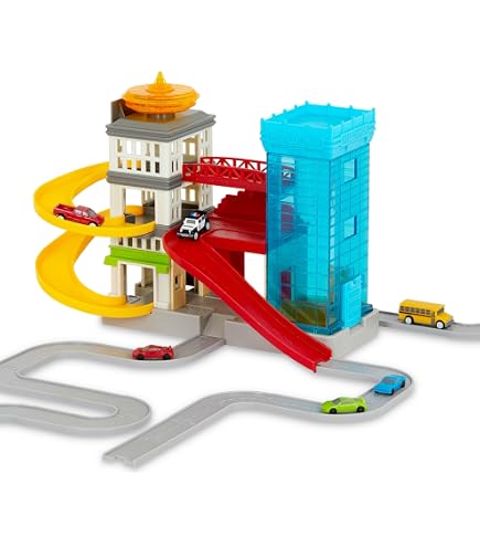 Driven By Battat – Circuit Auto Et Atelier 2-en-1, 80 Pièces (pistes, Panneaux, 2 Voitures), Dès 3 Ans