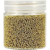 Bala&Fillic 2mm Round Size Almost Uniform Golden Color Seed Beads About 10000pcs /110 Grams in Box,12/0 Small Glass Seed Beads for Jewelry Making, Hole 0.6mm(Golden)