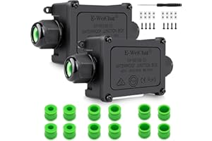 2 Pcs 2 Way IP68 Waterproof Junction Box, Outdoor/Underground Electrical Box for Street Lights, Buried Lamps, Lighting Connec