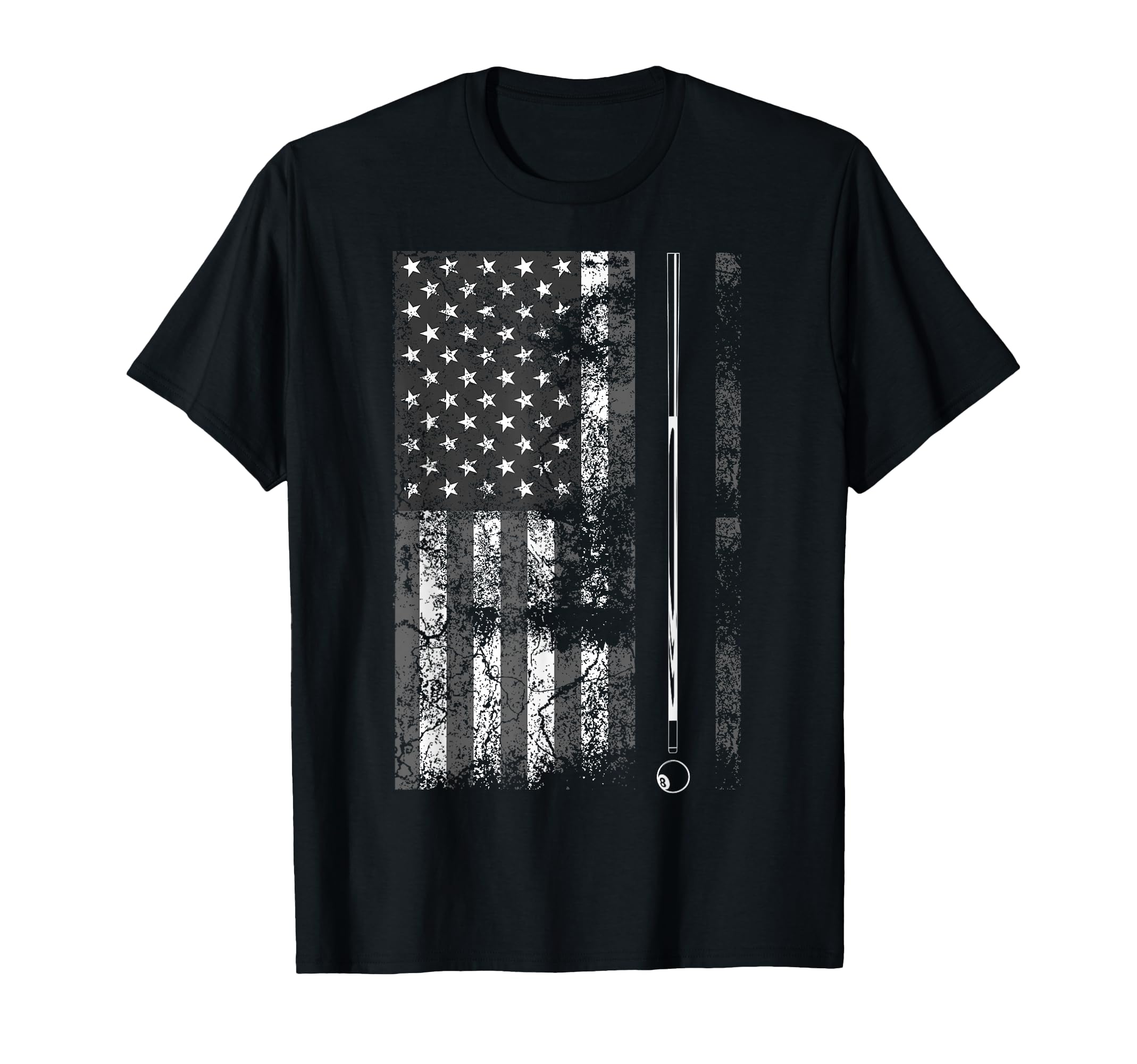 American Flag Billiard Stick Cute Table Game Funny USA Gift T-Shirt