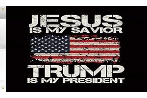 WENWELL Jesus is My Savior Trump is My President flag 3x5 Ft,Donald Trump 2024 Flags Tapestry,Durable and Fade-Resistant,Perfect for Indoor and Outdoor Display