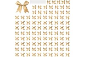 100Pcs 8cm Polyester Ribbon Bowknot for Wine Bottle Cake Decoration Wreath Making Wedding Birthday Gift Wrapping Elegant Gift