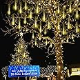 Kwaiffeo Warm White Christmas Lights Outdoor, 24 Tubes(Equivalent to 3 Sets of 8-Tube) LED Meteor Shower Lights for Xmas Wedding Party Decorations, Warm White Fairy Icicle Lights for Yard Outside