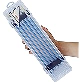 RISLISO Plastic Paint Brush Case for Artist Long PaintBrush,Hard Travel Miniature Art Watercolor Paint Brush Container Without Brushes - 13 Inch