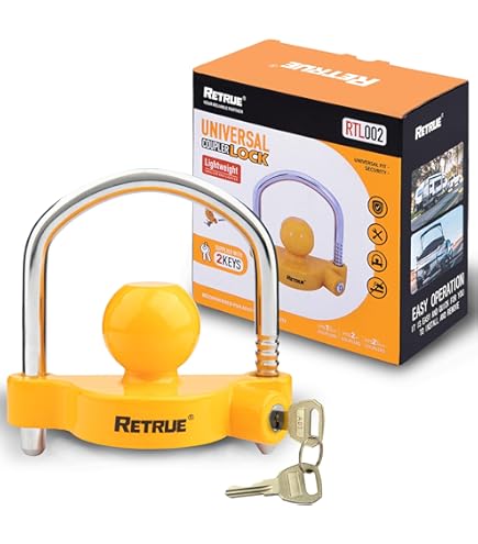 Antivol Attelage Remorque Universel - Compatible 1-7/8", 2", 2-5/16" - Acier Allié Avec 2 Clés - Noir