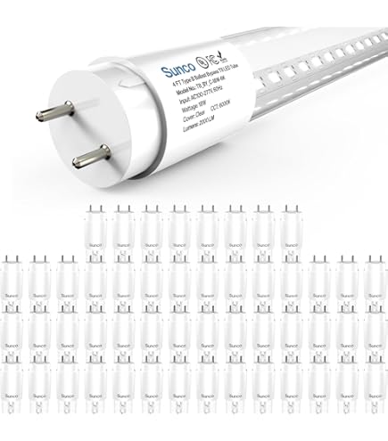 Sunco Lighting 50 Pack T8 LED 4FT Tube Light Bulbs Ballast