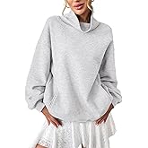 EasyGala Womens Fleece Sweatshirts with Pockets Oversized Turtleneck Pullover Trendy Long Sleeve Tops Fall Fashion Shirts