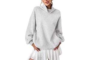 EasyGala Womens Fleece Sweatshirts with Pockets Oversized Turtleneck Pullover Trendy Long Sleeve Tops Fall Fashion Shirts