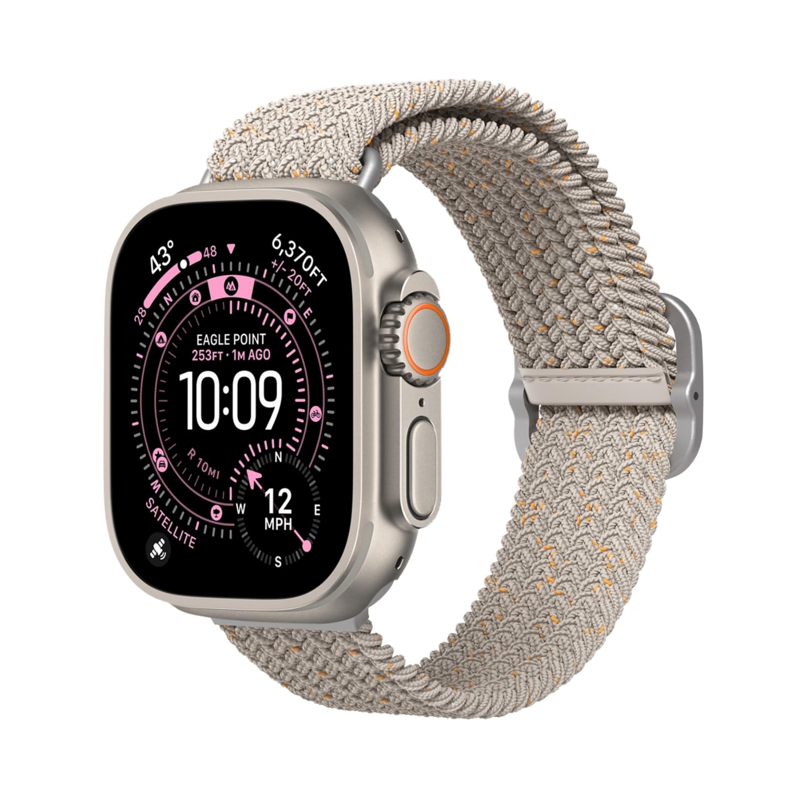 RHINOSHIELD Braided Band for Apple Watch Ultra 3/Ultra 2/Ultra (49mm) + Series 11/10 (46mm) + Series 9/8/7 (45mm) + Series 6/5/4/SE3/SE2/SE (44mm) + Series 3/2/1 (42mm) - Warm Sand