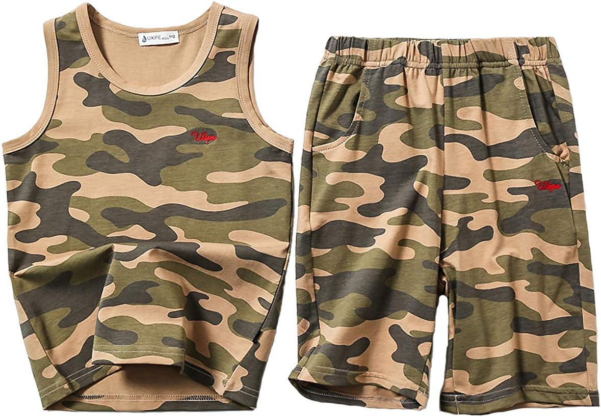 Boys Camouflage Tank Tops&Shorts Set Kids Clothes Outfits