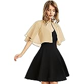 Women's Soft Chiffon Shawl Wraps Shrug for Evening Dress Wedding Cape Bolero Flapper Cover Up