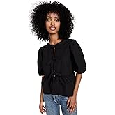 Ganni Women's Cotton Poplin Peplum Blouse