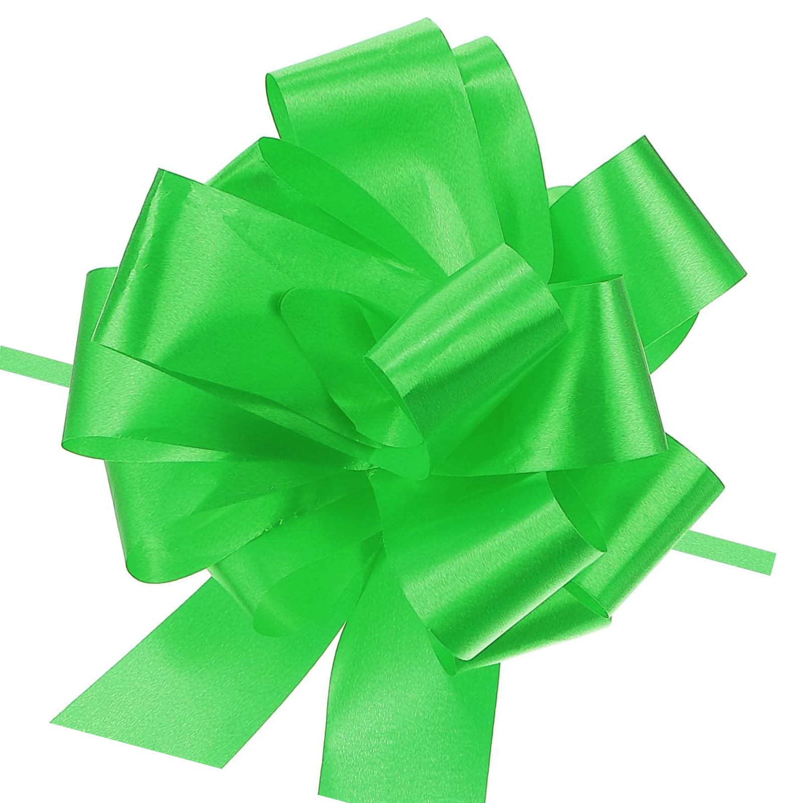 MACHSWON 20pcs 5 Inch Green Pull Bow Big Gift Bows Solid Color Plastic Flower for Wedding Car Baskets Presents Christmas Party Decoration