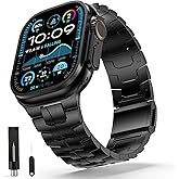 SHANGPULE Magnetic Titanium Band for Apple Watch Ultra 2 & Ultra 49mm/ Series 10 46mm/ Series 9/8/7 45mm /SE 44mm, Premium Adjustable Titanium Watch Band with Scratch-Resistant Coating