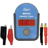 Supco MFD10 Digital Capacitor Tester, 0.01 to 10000 mF, 5 Percent | LED Display, HVAC Technician Testing Tools, Electrical Continuity Testers, Designed for Measuring and Diagnosing Capacitors